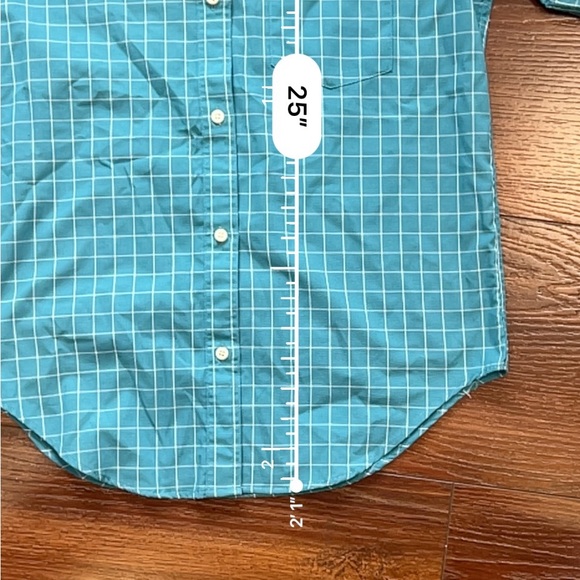 Vintage John Henry Blue Checkered Short Sleeve Button Down Shirt White Collar 8 - Picture 8 of 9